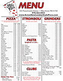 Acton New London Pizza Menu